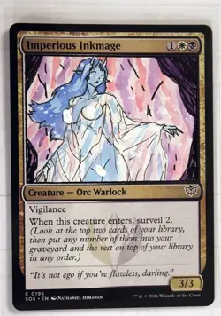 Imperious Inkmage Altered Art Hand Painted MTG Magic the Gathering Anime Girl - Image 1