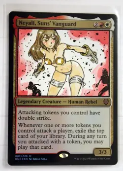 Neyali, Suns' Vanguard Altered Art Hand Painted MTG Magic the Gathering Anime - Image 1