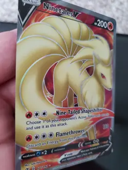 Ninetales V 177/192 Holo Full Art Pokemon TCG Sword Shield Rebel Clash Card NM - Image 5