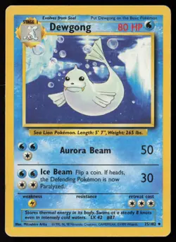 Dewgong 25/102 Uncommon Base Set Unlimited Pokemon Moderately Played - Image 1