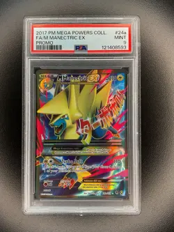 2017 Pokemon Mega Powers Collection FA / M Manectric EX Promo #24a PSA 9 - Image 1