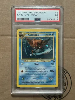 Pokemon Kabutops Neo Discovery Holo Rare Unlimited PSA 5 6/75 English - Image 1