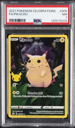 2021 POKEMON CELEBRATIONS #005 FULL ART/PIKACHU PSA 7 - Image 1