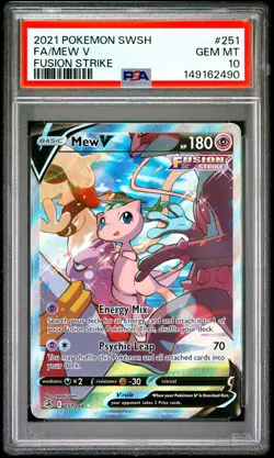 2021 POKEMON SWORD & SHIELD FUSION STRIKE #251 FULL ART/MEW V PSA 10 - Image 1