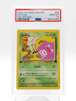 KOFFING 2000 POKEMON TEAM ROCKET 1ST EDITION #58/82 PSA 10 Q3963 - Image 1