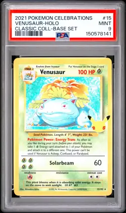 2021 POKEMON CELEBRATIONS CLASSIC COLLECTION #15 VENUSAUR-HOLO PSA 9 - Image 1
