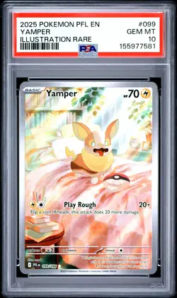 2025 POKEMON PFL EN-PHANTASMAL FLAMES ILLUSTRATION RARE #099 YAMPER PSA 10 - Image 1