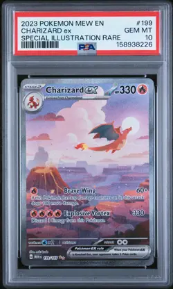 2023 POKEMON MEW EN-151 SPECIAL ILLUSTRATION RARE #199 CHARIZARD EX PSA 10 - Image 1