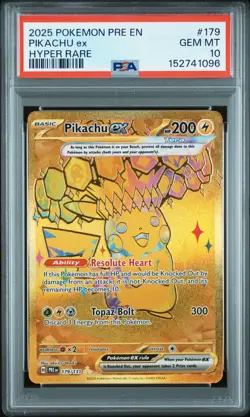 2025 POKEMON PRE EN-PRISMATIC EVOLUTIONS HYPER RARE #179 PIKACHU EX PSA 10 - Image 1