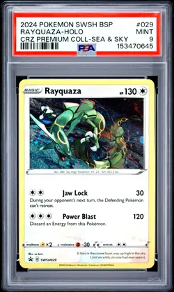 2024 POKEMON SWSH BLACK STAR PROMO #029 RAYQUAZA-HOLO PSA 9 - Image 1