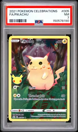 2021 POKEMON CELEBRATIONS #005 FULL ART/PIKACHU PSA 7 - Image 1