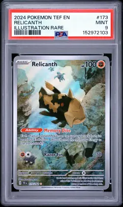 2024 Pokemon Temporal Forces Relicanth IR 173/162 PSA 9 Illustration Rare - Image 1