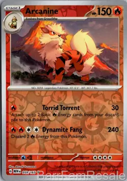 Arcanine LP 165 MEW Pokemon Reverse Holo - Image 1