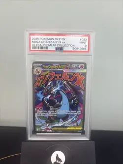 2025 POKEMON MEP EN-ME BLACK STAR PROMO #023 MEGA CHARIZARD X EX PSA 9 MINT - Image 1
