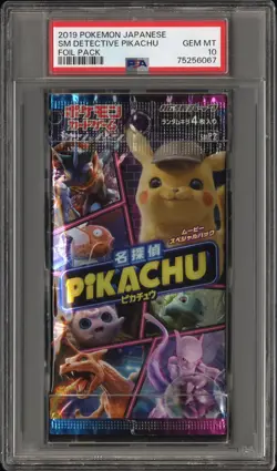 PSA 10 Detective Pikachu Japanese 2019 Pokemon FOIL Booster Pack - Image 1