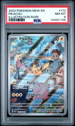 2023 POKEMON MEW EN-151 ILLUSTRATION RARE #173 PIKACHU PSA 8 - Image 1