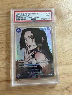2023 ONE PIECE OP04-KINGDOMS OF INTRIGUE ALTERNATE ART #078 BOA HANCOCK PSA 9 - Image 1