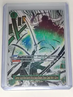 Bandai One Piece CCG Roronoa Zoro Demon Aura Nine Sword Style Asura OP12-037 - Image 1