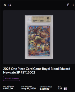 OP10 Edward Newgate SP Alt Art ST15-002 Royal Blood English SR BGS 10 - Image 2