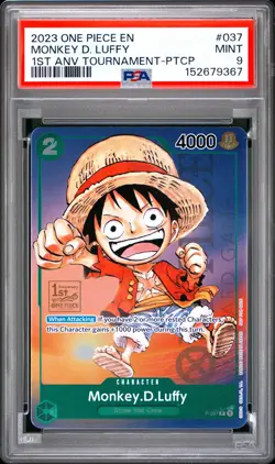 2023 ONE PIECE PROMOS TOURNAMENT-PARTICIPATION #037 MONKEY D. LUFFY PSA 9 - Image 1