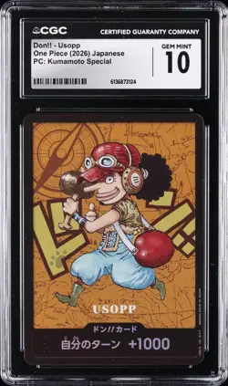 2026 ONE PIECE: JAPANESE PC: KUMAMOTO SPECIAL DON!! - USOPP CGC 10 GEM MINT - Image 1