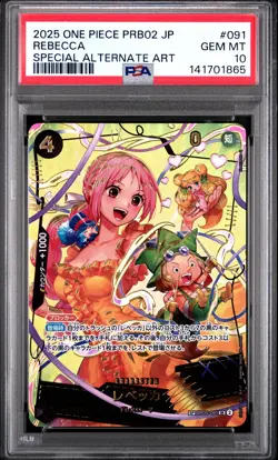 2025 ONE PIECE JAPANESE PRB02-SPECIAL ALTERNATE ART #091 REBECCA PSA 10 - Image 1