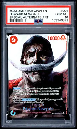 2023 ONE PIECE KINGDOMS OF INTRIGUE SPECIAL ALT ART #004 EDWARD NEWGATE PSA 10 - Image 1