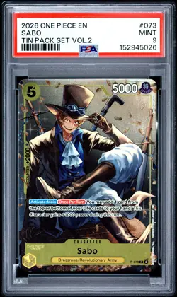 2026 ONE PIECE PROMOS TIN PACK SET VOL.2 #073 SABO PSA 9 - Image 1