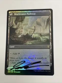 MTG Magic the Gathering FOIL SIGNED ARTIST PROOF MURKWATER PATHWAY - Image 1