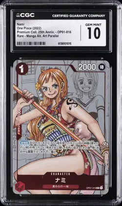 2022 ONE PIECE 25TH ANNIVERSARY PREMIUM COLLECTION #016 NAMI CGC 10 GEM MINT - Image 1