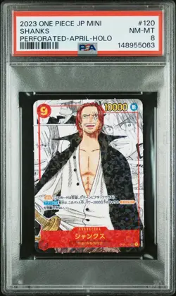 2023 ONE PIECE JAPANESE SAIKYO JUMP MINI PROMOS #120 SHANKS PSA 8 - Image 1