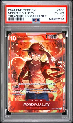 2024 ONE PIECE PROMOS TREASURE BOOSTERS SET #006 MONKEY D. LUFFY PSA 6 - Image 1
