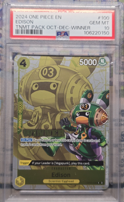 Bandai Edison Winner Pack 2024 Oct-Dec OP07-100 One Piece Promo Foil PSA 10 - Image 1