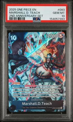 2025 ONE PIECE ENGLISH VERSION 2ND ANNIVERSARY SET #093 MARSHALL D. TEACH PSA 10 - Image 1