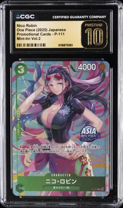 2025 ONE PIECE: JAPANESE PROMO MINI-TIN VOL. 2 #P-111 NICO ROBIN CGC 10 PRISTINE - Image 1
