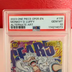 PSA 10 Monkey D. Luffy Alternate Art OP05-119 SEC One Piece Awakening Of The New - Image 4