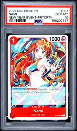 2025 ONE PIECE PROMOS NEW YEAR EVENT-PARTICIPATION #007 NAMI PSA 10 - Image 1