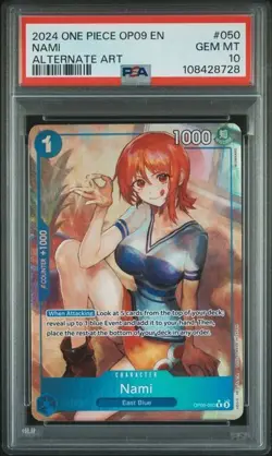 PSA 10 2024 ONE PIECE OP09-EMPERORS IN THE NEW WORLD #050 NAMI ALTERNATE ART - Image 1