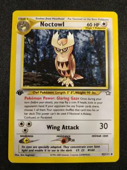 Noctowl 42/111 1st Edition Pokemon Card Neo Genesis Pokemon Trading Card Game - Image 1