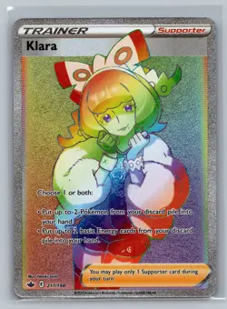Klara (Secret) SWSH06: Chilling Reign #217/198 Secret Rare,Holo Pokemon Card - Image 1