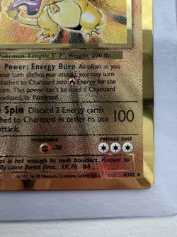 Pokemon Charizard Promo Holo Metal 004/102 Miscellaneous Cards 120 HP Stage 2 - Image 4