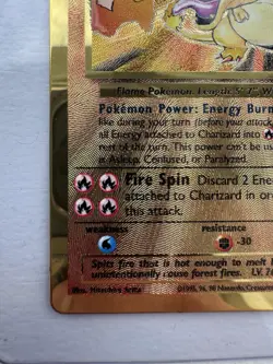Pokemon Charizard Promo Holo Metal 004/102 Miscellaneous Cards 120 HP Stage 2 - Image 5