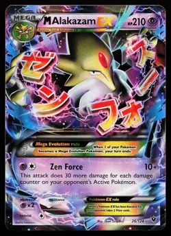 M Alakazam EX 26/124 Holo Fates Collide Pokemon Card - Image 1