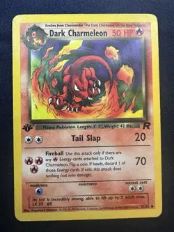 Dark Charmeleon - 32/82 - Pokemon Team Rocket 1st Edition Card MP Free Ship B - Image 1