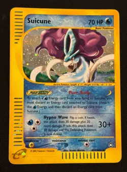 Pokemon Suicune #H25/H32 Aquapolis Holo WOTC 2002, Heavily Played Condition - Image 1