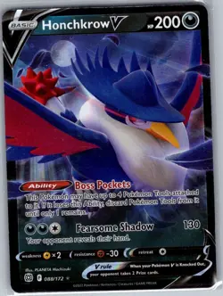 Honchkrow V 088/172 SWSH09: Brilliant Stars - Pokemon Card - NM - Image 1