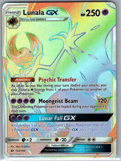 Lunala GX (Secret) 153/149 SM Base Set - Pokemon Card - NM - Image 1