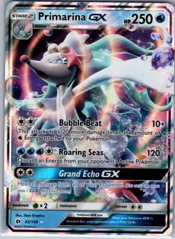Primarina GX 42/149 SM Base Set - Pokemon Card - LP - Image 1
