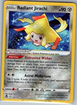 Radiant Jirachi 120/195 SWSH12: Silver Tempest - Pokemon Card - NM - Image 1