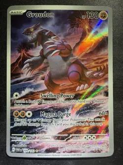 Pokemon Groudon SV04: Paradox Rift 199/182 Illustration Rare Holo HP130 Card - Image 1